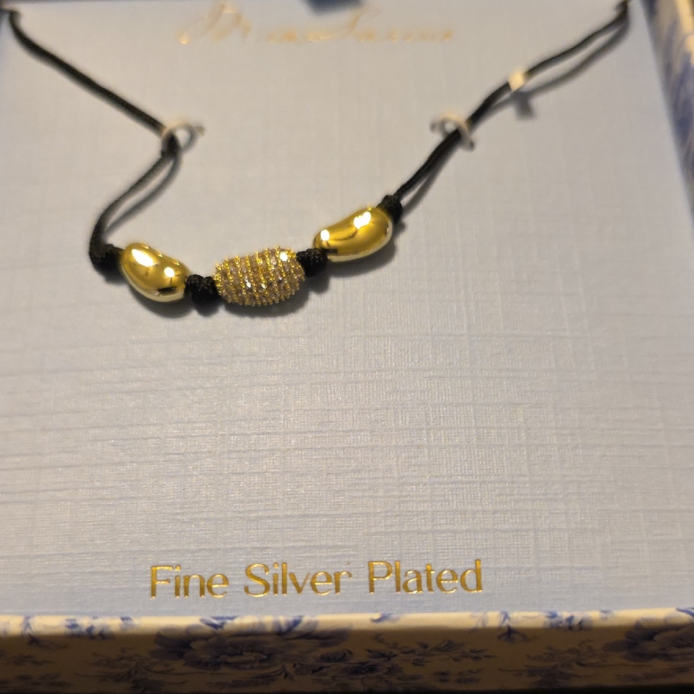 Gold and Black Beaded Necklace